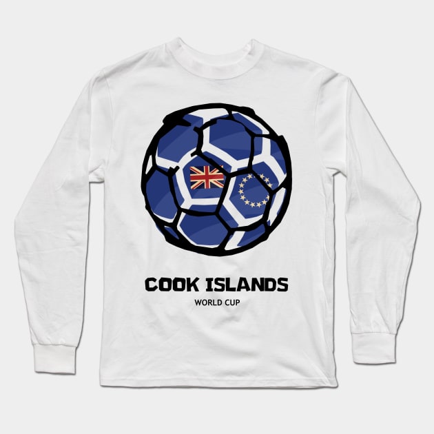 Cook Islands Football Country Flag Long Sleeve T-Shirt by KewaleeTee